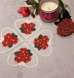 Stickdatei Lace - Deckchen-Set Nr. 16 - (200x200 mm) passend zu Herz-16