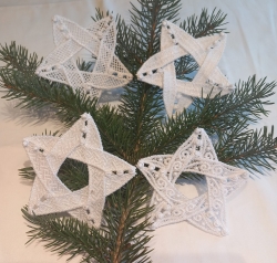 Stickdatei "Lace - 3D-Stern" Nr. 13 einlagig (ca. 95 mm)