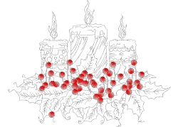 Redwork - "Weihnachtskerzen-002" --- Design Pack