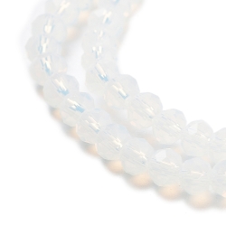 135 Stück facetierte Rondelle 2,5*3mm white milky -galv.