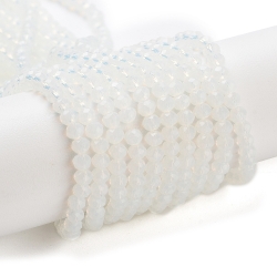 135 Stück facetierte Rondelle 2,5*3mm white milky -galv.