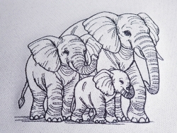 LineArt - "Elefantenfamilie" --- SUPER-Set