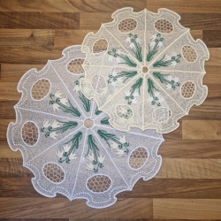 Stickdatei Lace - Deckchen-Set Nr. 18 (Einzelelemente 130x170,150x200, und 172x340 mm) Schneeglöckchen" --- SUPER-Set