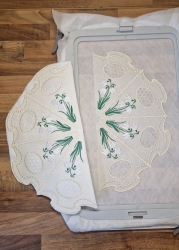 Stickdatei Lace - Deckchen-Set Nr. 18 (Einzelelemente 130x170,150x200, und 172x340 mm) Schneeglöckchen" --- SUPER-Set
