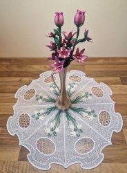 Stickdatei Lace - Deckchen-Set Nr. 18 (Einzelelemente 130x170,150x200, und 172x340 mm) Schneeglöckchen" --- SUPER-Set