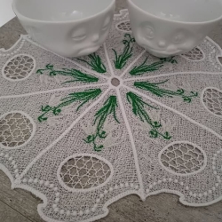 Stickdatei Lace - Deckchen-Set Nr. 18 (Einzelelemente 130x170,150x200, und 172x340 mm) Schneeglöckchen" --- SUPER-Set