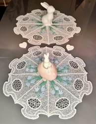 Stickdatei Lace - Deckchen-Set Nr. 18 (Einzelelemente 130x170,150x200, und 172x340 mm) Schneeglöckchen" --- SUPER-Set