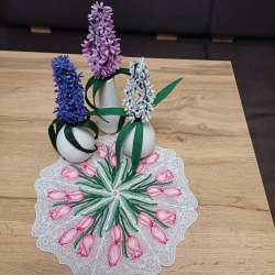 Stickdatei FSL/ITH - Deckchen-Set Nr. 19 (Einzelelemente 130x164,150x190, und 179x352 mm) Tulpen" --- SUPER-Set