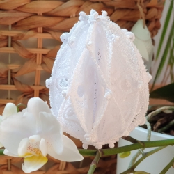 Stickdatei "FSL - 3D-Ei" - Variante-9 "Honeycomb-1" - fertige Größe ca. 70x90 mm (BxH)