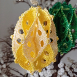 Stickdatei "FSL - 3D-Ei" - Variante-10 "Honeycomb-2" - fertige Größe ca. 70x90 mm (BxH)