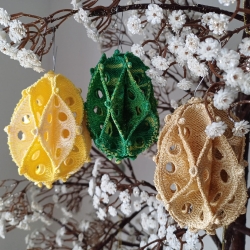 Stickdatei "FSL - 3D-Ei" - Variante-10 "Honeycomb-2" - fertige Größe ca. 70x90 mm (BxH)
