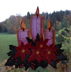 FSL "Fensterbild-Kerzen & Weihnachtssterne " geteilte Version (180, 200, 250 und 300 mm) - SUPER-Design-Pack