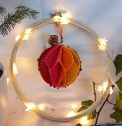 Stickdatei FSL - 3D-Honeycomb-Kugel-Gitter --- Fertige-Größe: ca. 8,0x9,0cm (BxH)