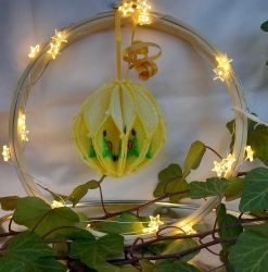 Stickdatei FSL - 3D-Honeycomb-Kugel-Blüten --- Fertige-Größe: ca. 8,0x9,0cm (BxH)