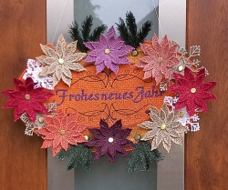FSL "Türschild-Neujahrsgruß" - für Rahmengröße: 200x280 mm (deutscher und englischer Schriftzug)