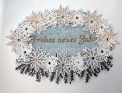 FSL "Türschild-Neujahrsgruß" - für Rahmengröße: 200x360 mm (deutscher und englischer Schriftzug)