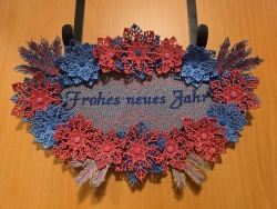 FSL "Türschild-Neujahrsgruß" - für Rahmengröße: 200x360 mm (deutscher und englischer Schriftzug)