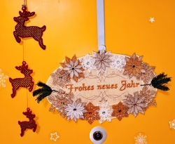 FSL "Türschild-Neujahrsgruß" - für Rahmengröße: 200x360 mm (deutscher und englischer Schriftzug)