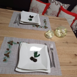 Eckelement - Tannenzweig mit Zapfen