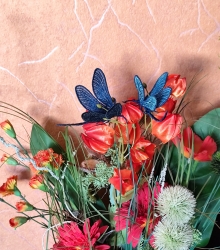 Stickdatei "FSL & ITH - Libelle-Blauflügel-Prachtlibelle (Calopteryx splendens)" --- Design Pack