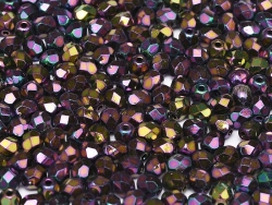 #23 50 Stück - 4,0 mm Glasschliffperlen - jet purple iris