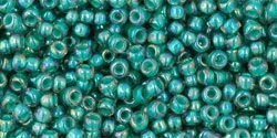 10 g TOHO Seed Beads 11/0 TR-11-1833- Inside-Color Rainbow Lt Sapphire/Opaque Teal Lined (E)