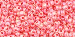 10 g TOHO Seed Beads 11/0 TR-11-0779 - Inside-Color Rainbow Crystal/Salmon Lined (E)