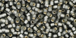 10 g TOHO Seed Beads 11/0 TR-11-0029 BF Gray Silver-Lined Frosted (A,D)