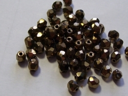 #98 50 Stück - 4,0 mm Glasschliffperlen - tr. lila-bronzemetall