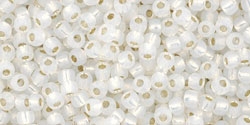 10 g TOHO Seed Beads 11/0 TR-11-2100 - Silver-Lined Milky White (A,D)