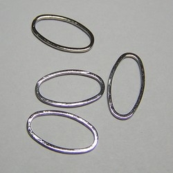 5 Stück ovale Metallringe 16x8 mm nickelfarben