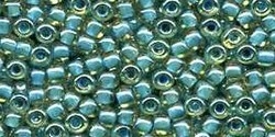 10 g TOHO Seed Beads 11/0 TR-11-0953 - Inside-Color Lt Topaz/Aqua Lined (E)