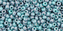 10 g TOHO Seed Beads 11/0 TR-11-1206 - Marbled Opaque Turquoise/Amethyst (C)