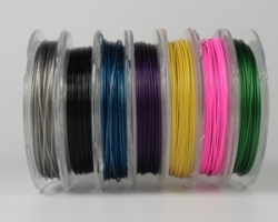 1 Rolle Stahldraht/nylonummantelt - schwarz - 10m