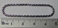 5 Stück ovale Metallringe 48x13 mm Diamantschliff nickelfarben