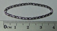 5 Stück ovale Metallringe 39x14 mm Diamantschliff nickelfarben