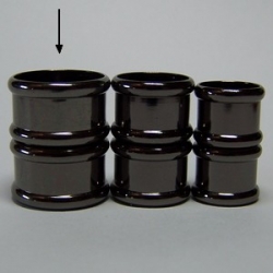 Magnet-Endkappen Bambus - 20x15 mm Black Oxyd
