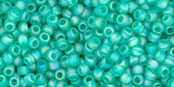 10 g TOHO Seed Beads 11/0 TR-11-0164 BF - Tr.Rainbow-Frosted Dark Peridot