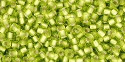 10 g TOHO Seed Beads 11/0 TR-11-0024 F Lime Green Silver-Lined Frosted (A,D)