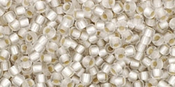 10 g TOHO Seed Beads 11/0 TR-11-0021 F Crystal Silver-Lined Frosted (A,D)