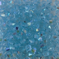 #19.00 - 25 Stück - 4,0 mm Crystal Bicone aquamarine AB
