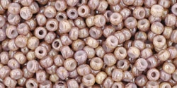 10 g TOHO Seed Beads 11/0 TR-11-1203 - Marbled Opaque Pink/Amethyst (C)