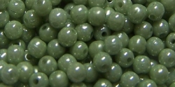 #01 - 50 Stück Perlen rund - opak weiß olivincoating - Ø 3 mm