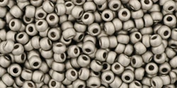 10 g TOHO Seed Beads 11/0 TR-11-0566 - Metallic-Silver-Frosted Antique Silver (A,C,G)