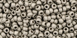 10 g TOHO Seed Beads 11/0 TR-11-0566 - Metallic-Silver-Frosted Antique Silver (A,C,G)