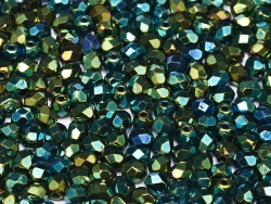 #15.1 50 Stück - 3,0 mm Glasschliffperlen - Iris Green