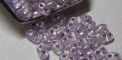 #11 10g Preciosa® TwinBeads lt lilac perl silver-lined