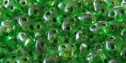 #17 10g Preciosa® TwinBeads emerald silver-lined