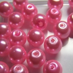 #14 20 Stück - 8,0 mm Glaswachsperlen - hot pink