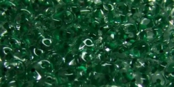 #029 10g SuperDuo-Beads tr. crystal green lined